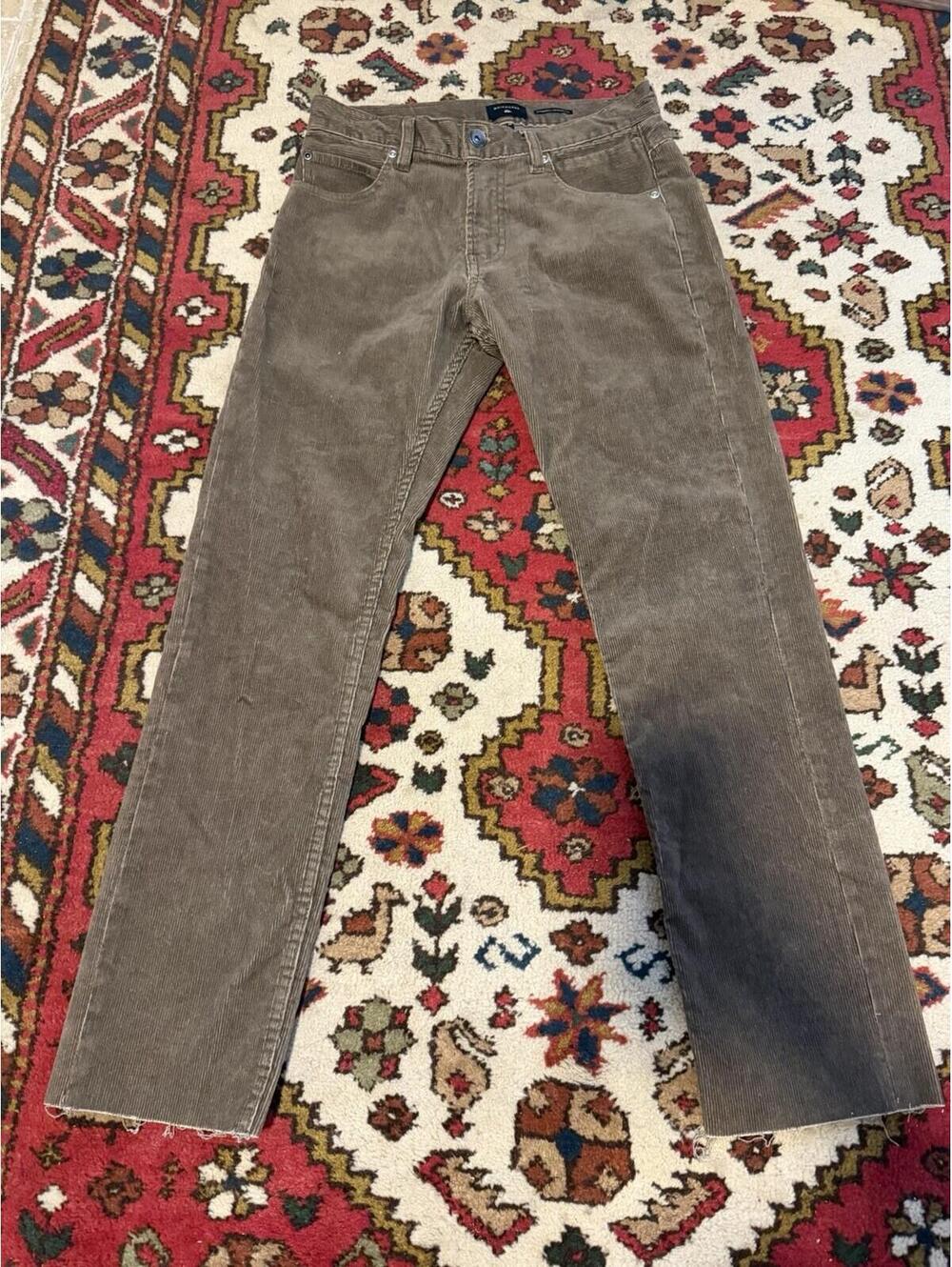Quiksilver Straight Tapered Fit Tapered Leg Corduroy Pants Brown Mens 28W